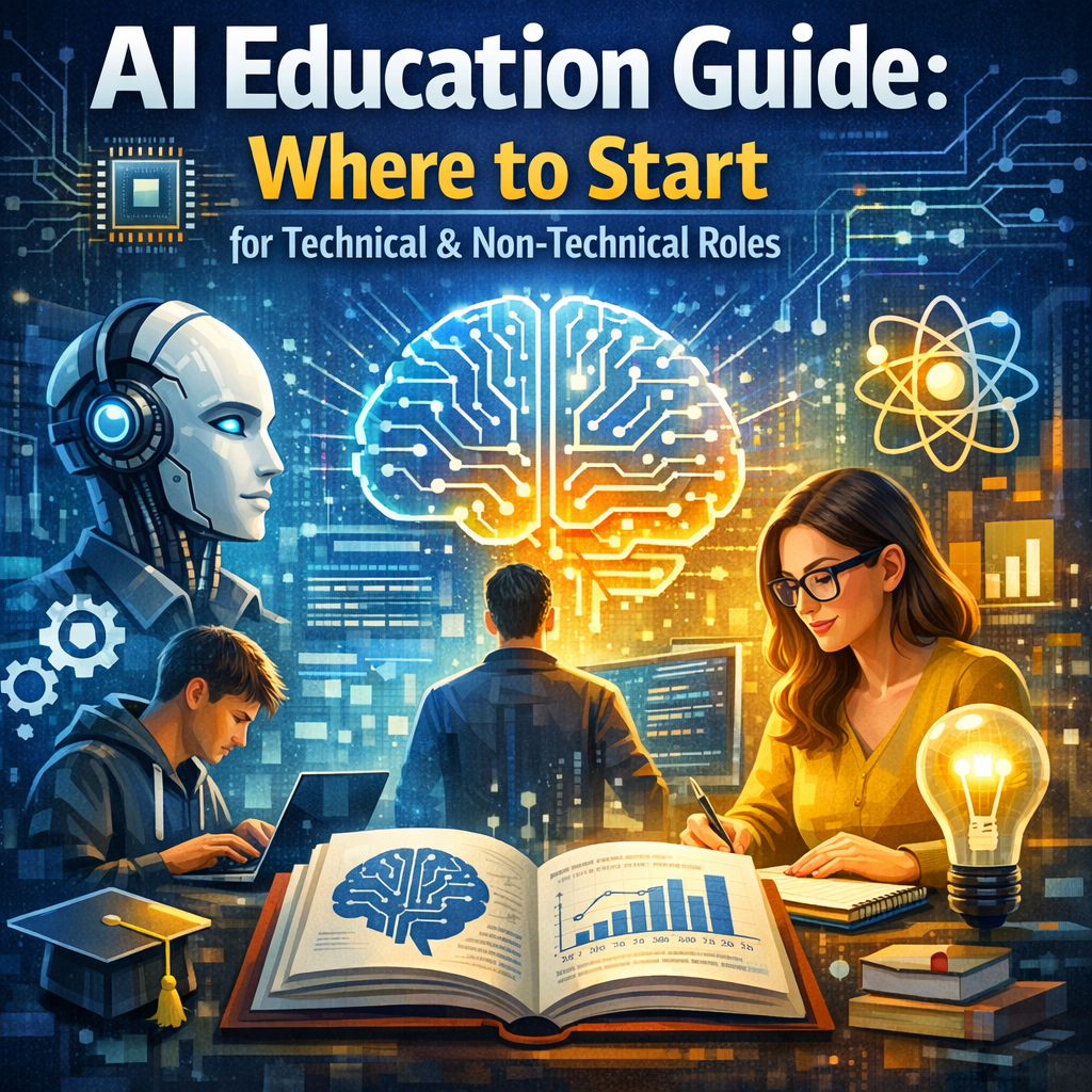 AI education for beginners illustration for AI Education Guide: Where to Start for Technical and Non-Technical Roles