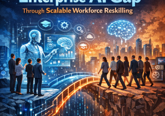 AI reskilling illustration for Bridging the Enterprise AI Gap Through Scalable Workforce Reskilling